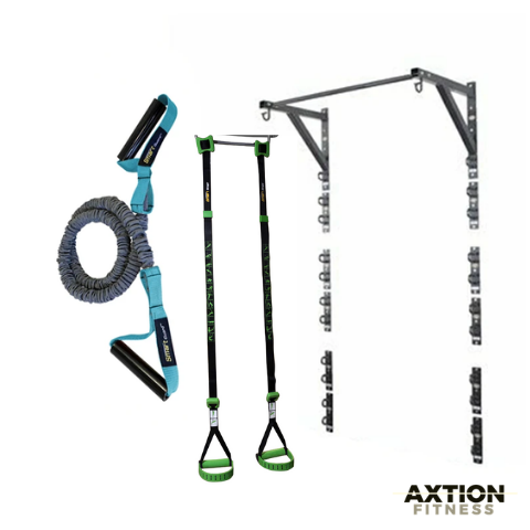 Anchor Gym 4 Foot Wall Station Bundle + Suspension Strap + Resistance Sleeved Tubing