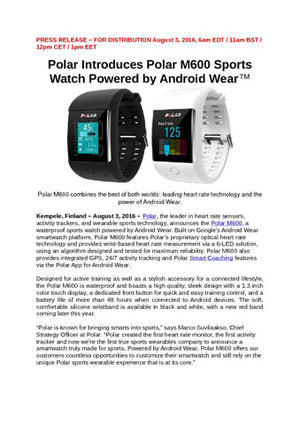Polar M600 GPS Smartwatch